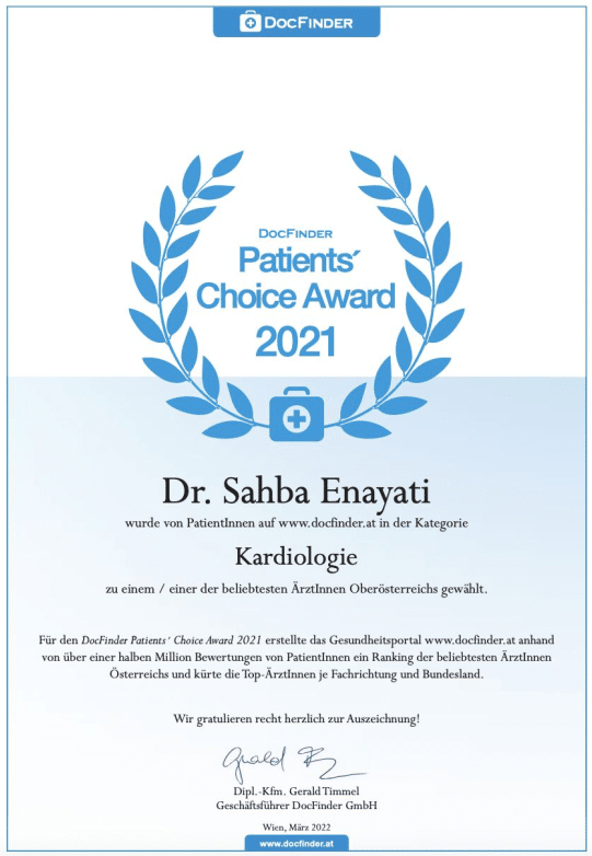 Docfinder Patients Choice Award 2021