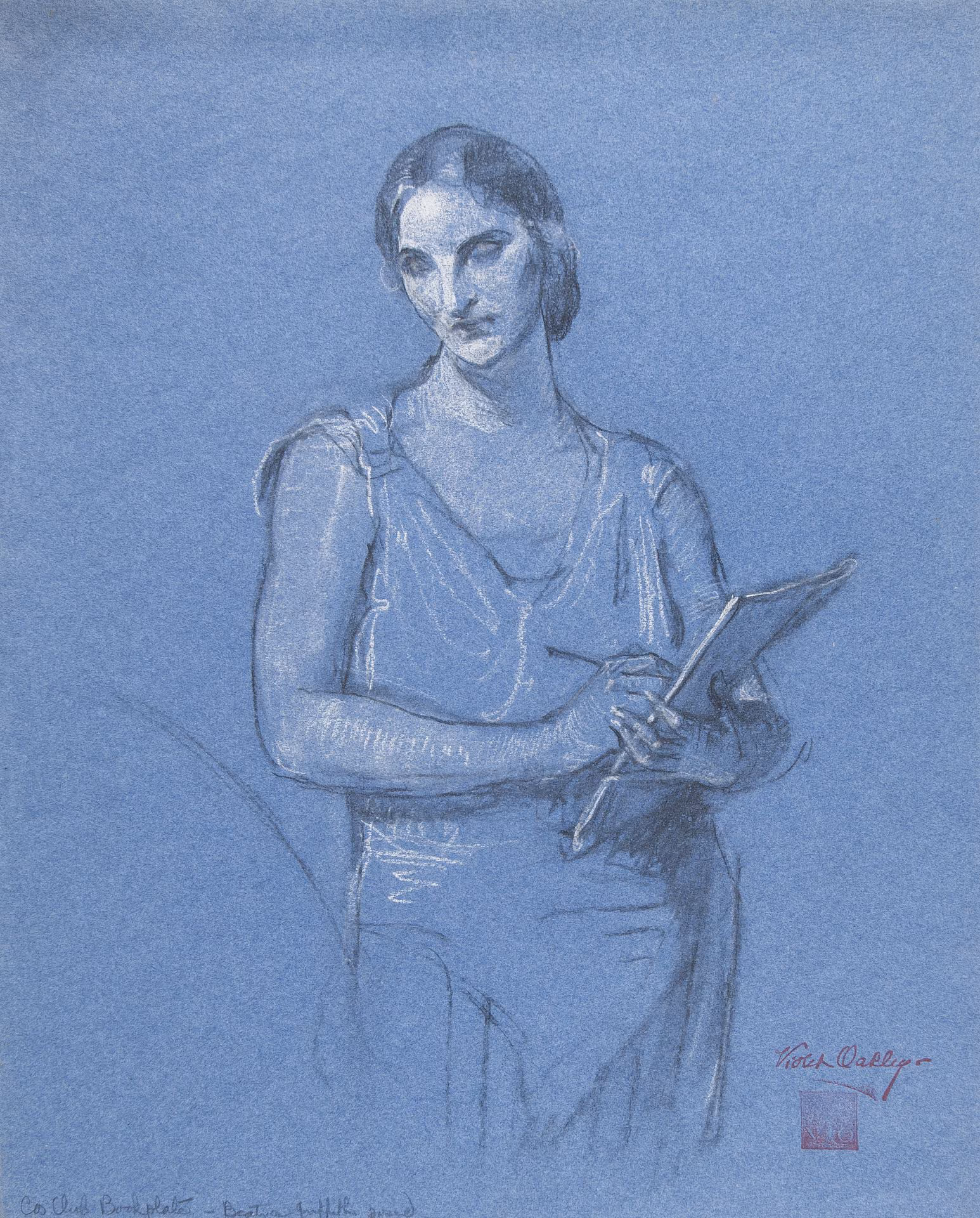 Study of figure for Cosmopolitan Club bookplate (Beatrice Griffith, model)