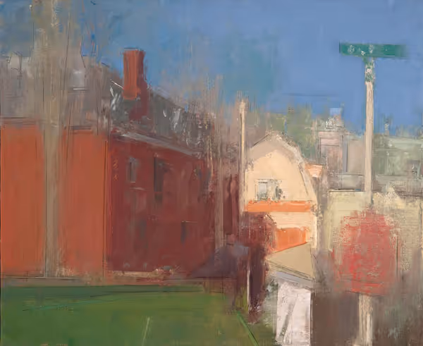 Stuart Shils: Phil-Ellena and Quincy Streets, Mt. Airy (2008) Oil on linen