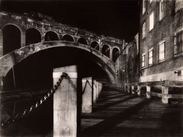 Ron Tarver: Manayunk Train Bridge (1997) Toned gelatin silver print