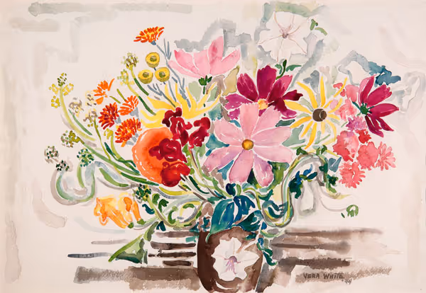 Vera White: Cosmos (c. 1940) Watercolor on paper