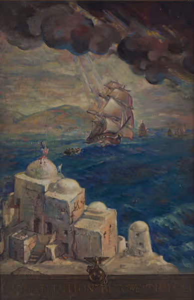 John Joseph Capolino: The Constitution Before Tripoli, 1803 (1803) Oil on canvas