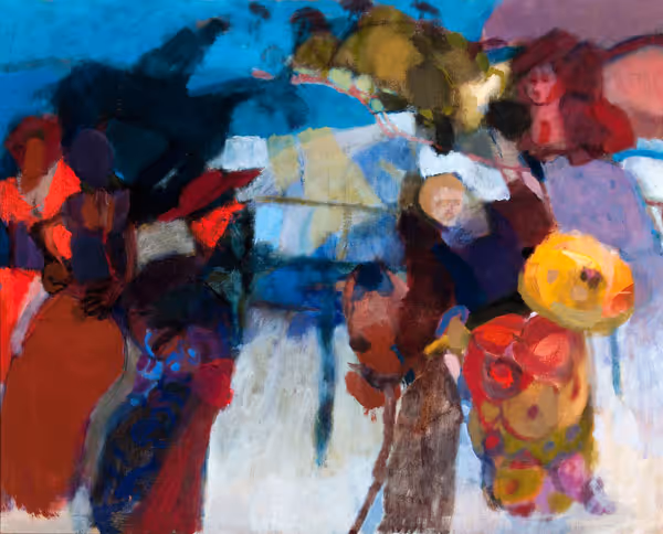 Linda Hirsh: Feliz Navidad (Undated) Oil on canvas