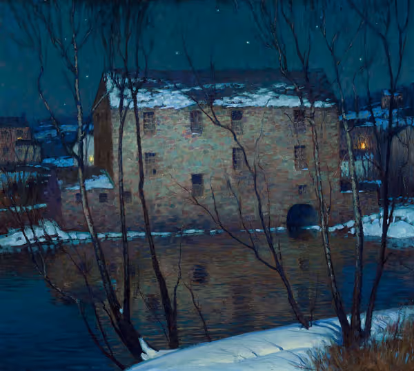 George W. Sotter: Old Mill Neshaminy Creek (c. 1920s) Oil on canvas