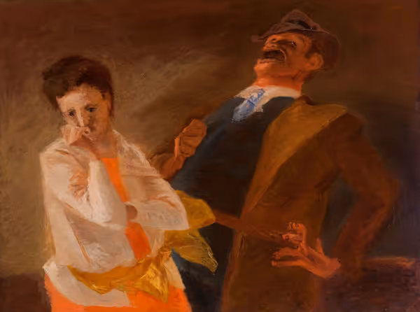 Man Laughing  at a Woman