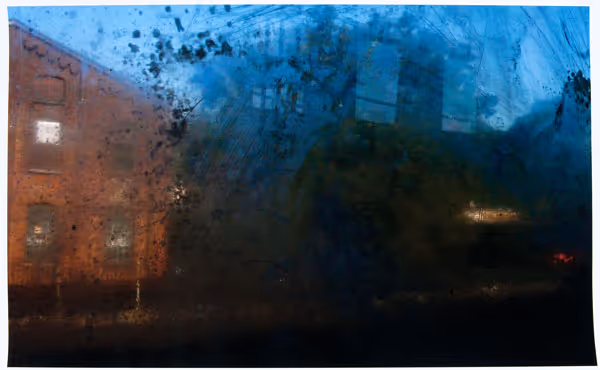 Brick Wall of Germantown Factory Through a Window