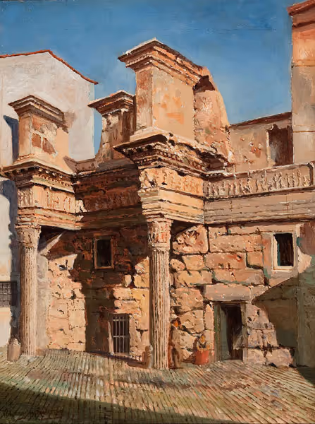 W. Livingstone Anderson: The Temple of Minerva -Rome () Oil on canvas