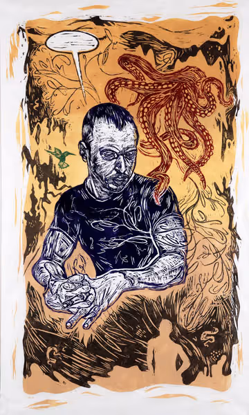 Christopher Hartshorne: Untitled (2006) Woodcut on rice paper