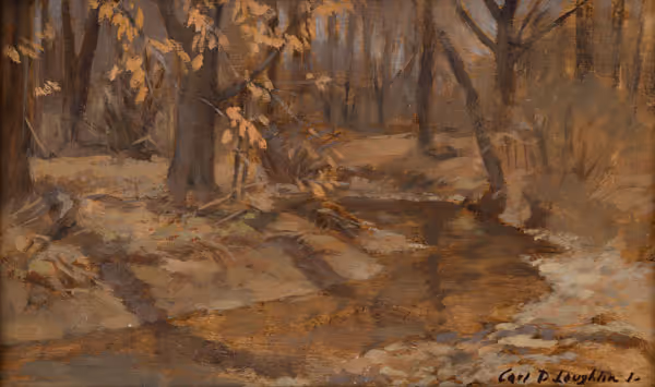 Woodland Scene with Stream