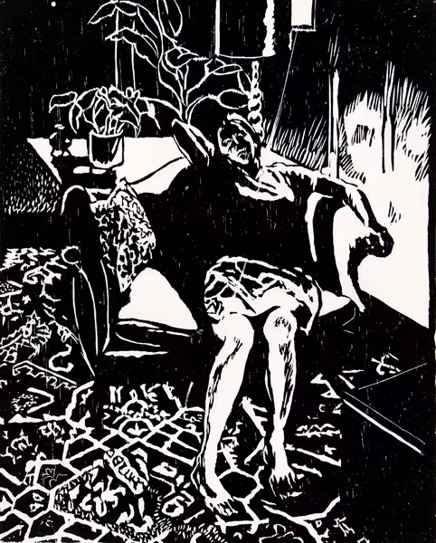 Untitled (seated woman in interior)