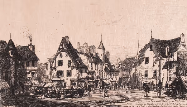 Maxime Lalanne: The House of Belot (Undated) Etching