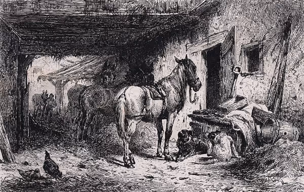 Farm Building with Animals