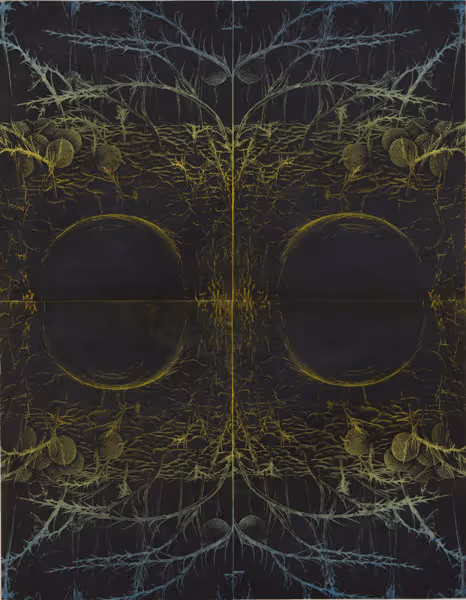 Charlotte R. Yudis: Blood Series No. 75 (2001-2002) Polymergravure etching with chine colle' on paper