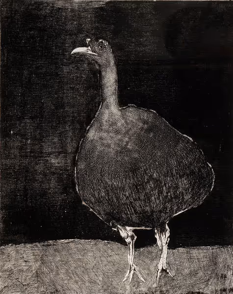 Peter Paone: Psalm Bird (Undated) Etching