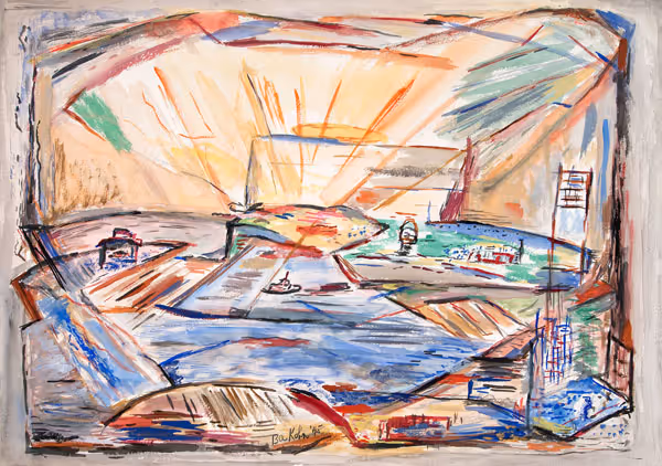 Bernard A. Kohn: Summer Fantasy (1945) Watercolor on paper