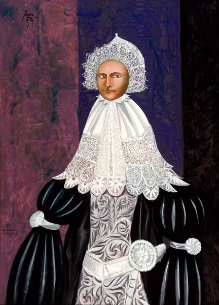 Peter Paone: Portrait of a Woman After Jan Antonisz Van Ravensteyn (1974) Acrylic on canvas