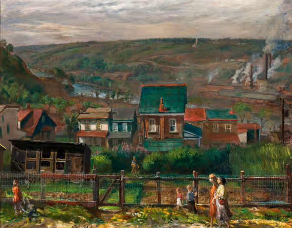 Francis Speight: Manayunk Across The Schuykill (c. 1954) Oil on canvas