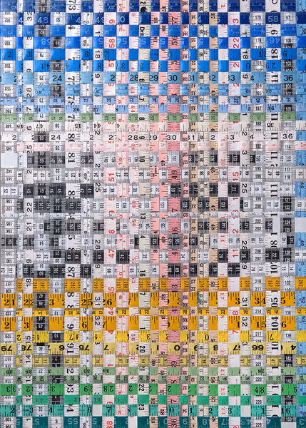 Brian Wagner: Untitled [Multi-Colored] (2004) Tape measures and wood