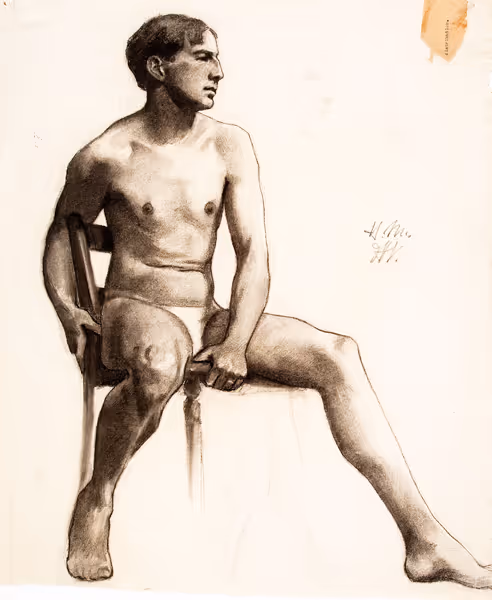 Edith Emerson: [Academie] (c. 1907) Charcoal on paper