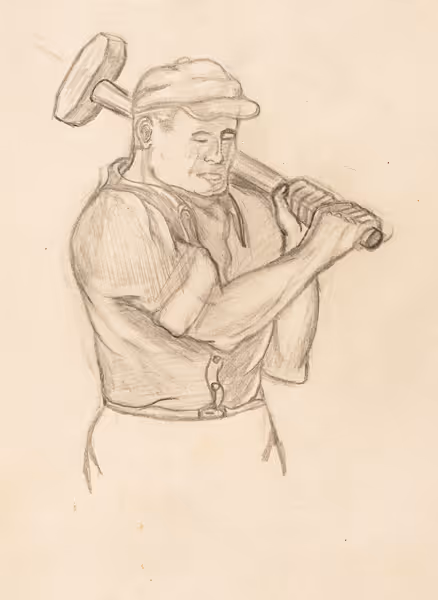 Sketchbook Study of a Laborer