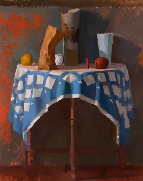 Still Life with Crayon and Bag