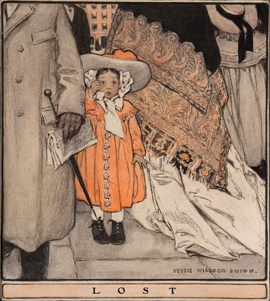 Jessie Wilcox Smith: Lost (1906 or 1907) Charcoal and watercolor