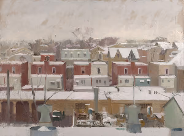 Scott Noel: Winter Rooftops (c. 1993) Oil on linen