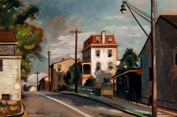 Giovanni Martino: Jefferson Street (W. Manayunk, Philadelphia) (Undated) Oil on board
