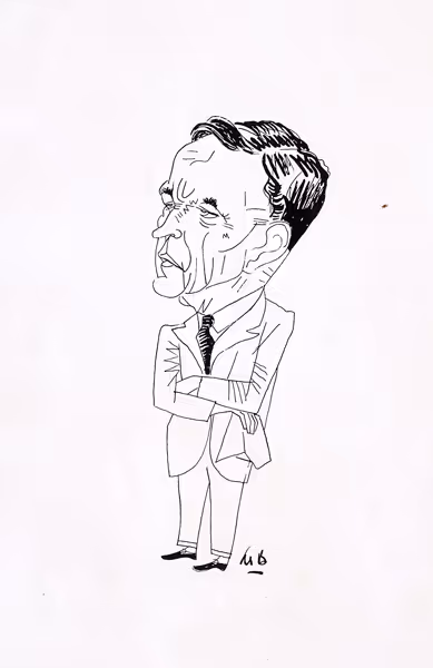 Alfred Bendiner: Joe Clark (Undated) Pen and ink on paper