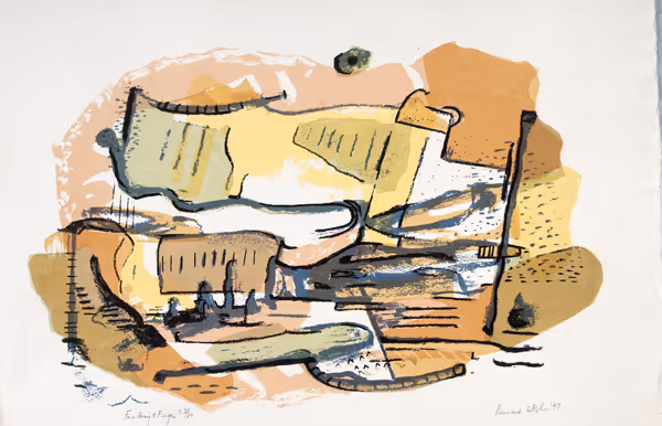 Bernard A. Kohn: Fantasy & Fuge (1947) Serigraph on paper