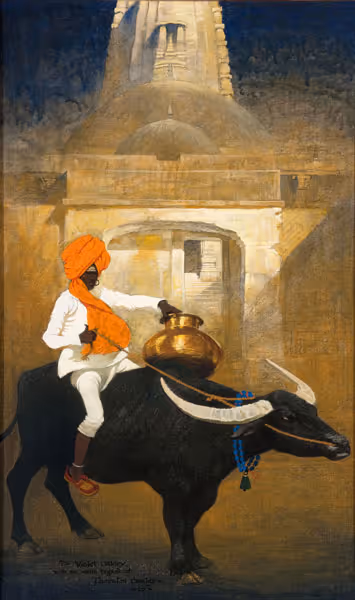 Thornton Oakley: Water Buffalo (1920) Gouache and watercolor