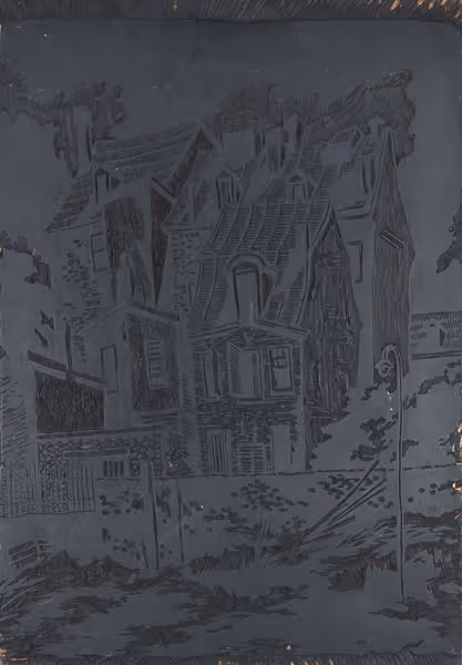 Walter Dodd Condit: The Condemned (Undated) Woodcut block