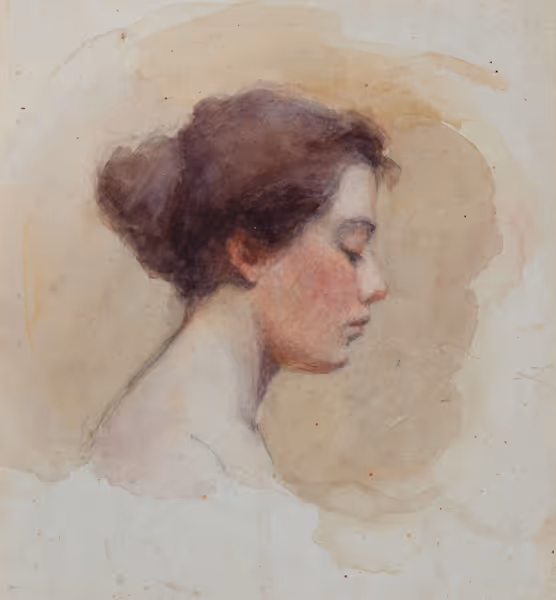 Violet Oakley: Profile of a Woman (1895) Watercolor and graphite
