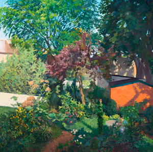 Patrick Arnold: Leverington Garden () Oil on paper mounted on ragboard