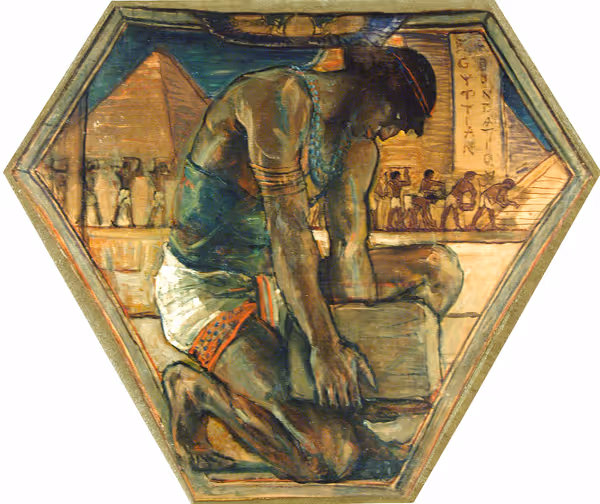 Violet Oakley: Egyptian Foundation or Egyptian Pyramid (1910-1911) Oil on canvas