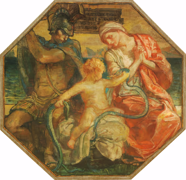 Violet Oakley: Hercules the Infant Strangling the Serpents (1910-1911) Oil on canvas
