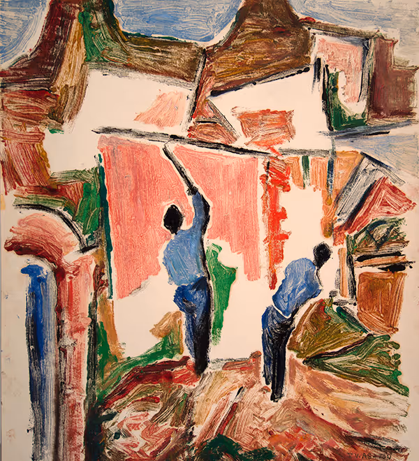 Ethel V. Ashton: Demolition (c. 1956) Monotype