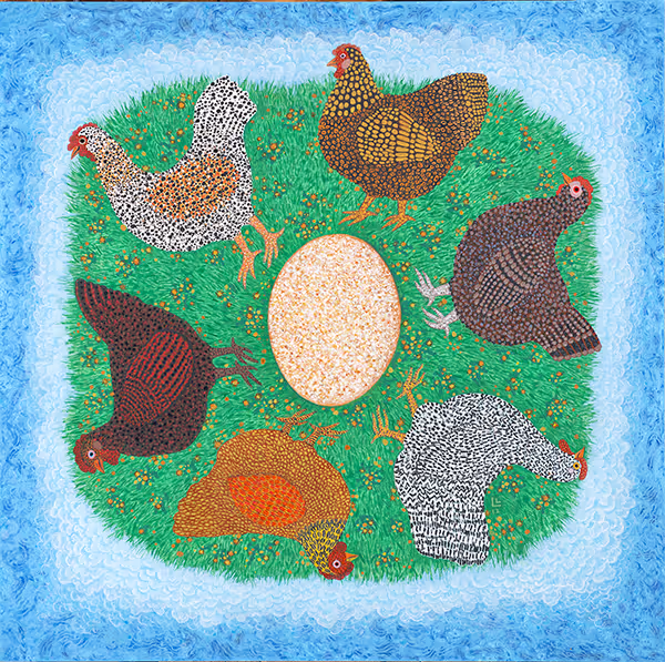 Both Came First: The chicken is in the egg and the egg is in the chicken