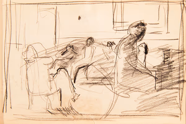 Sketch for "The Piano Player"
