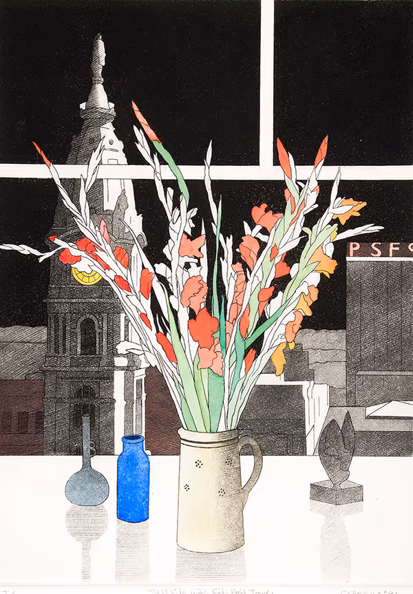 Still Life with City Hall Tower