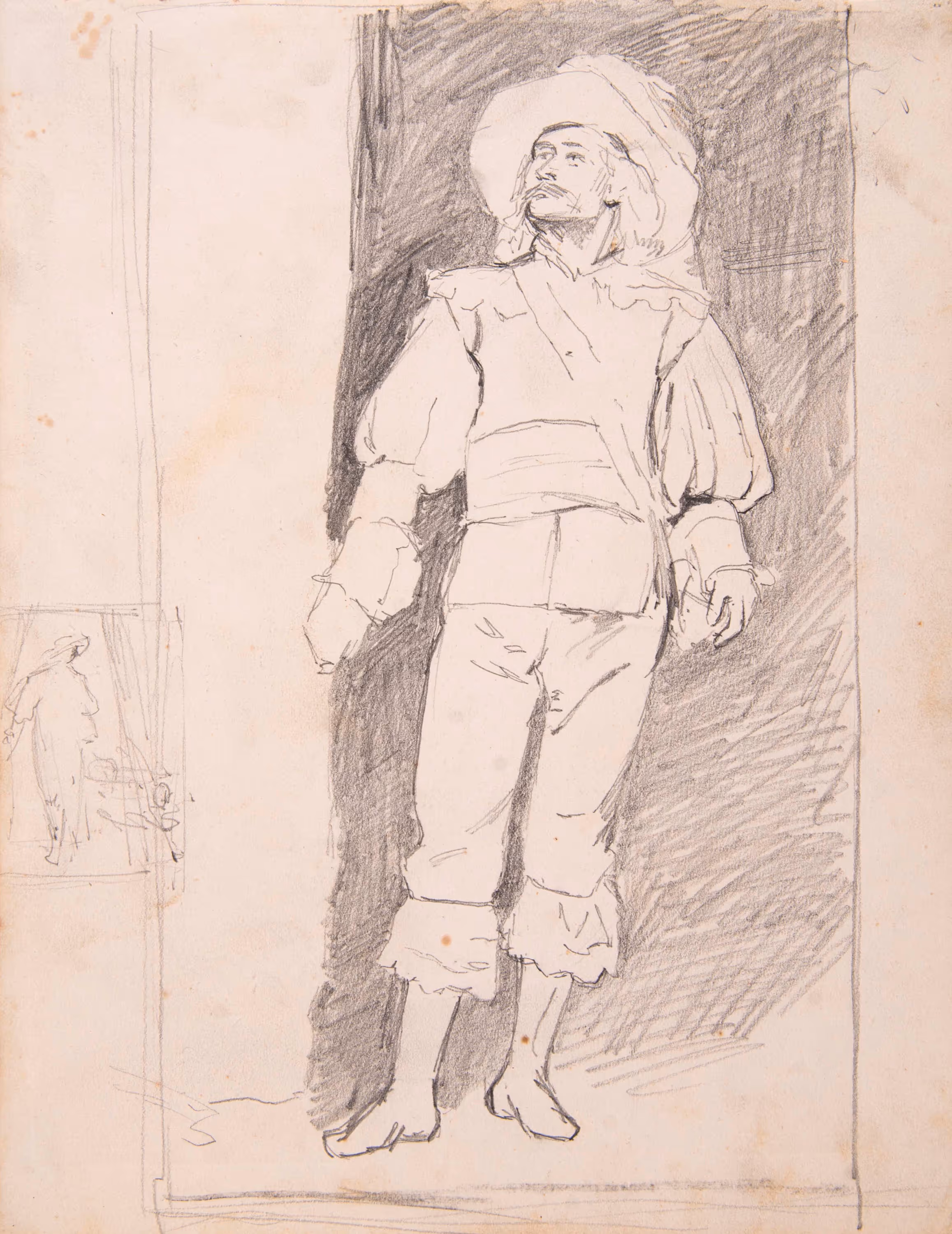 Study of a French Musketeer Wearing a Hat