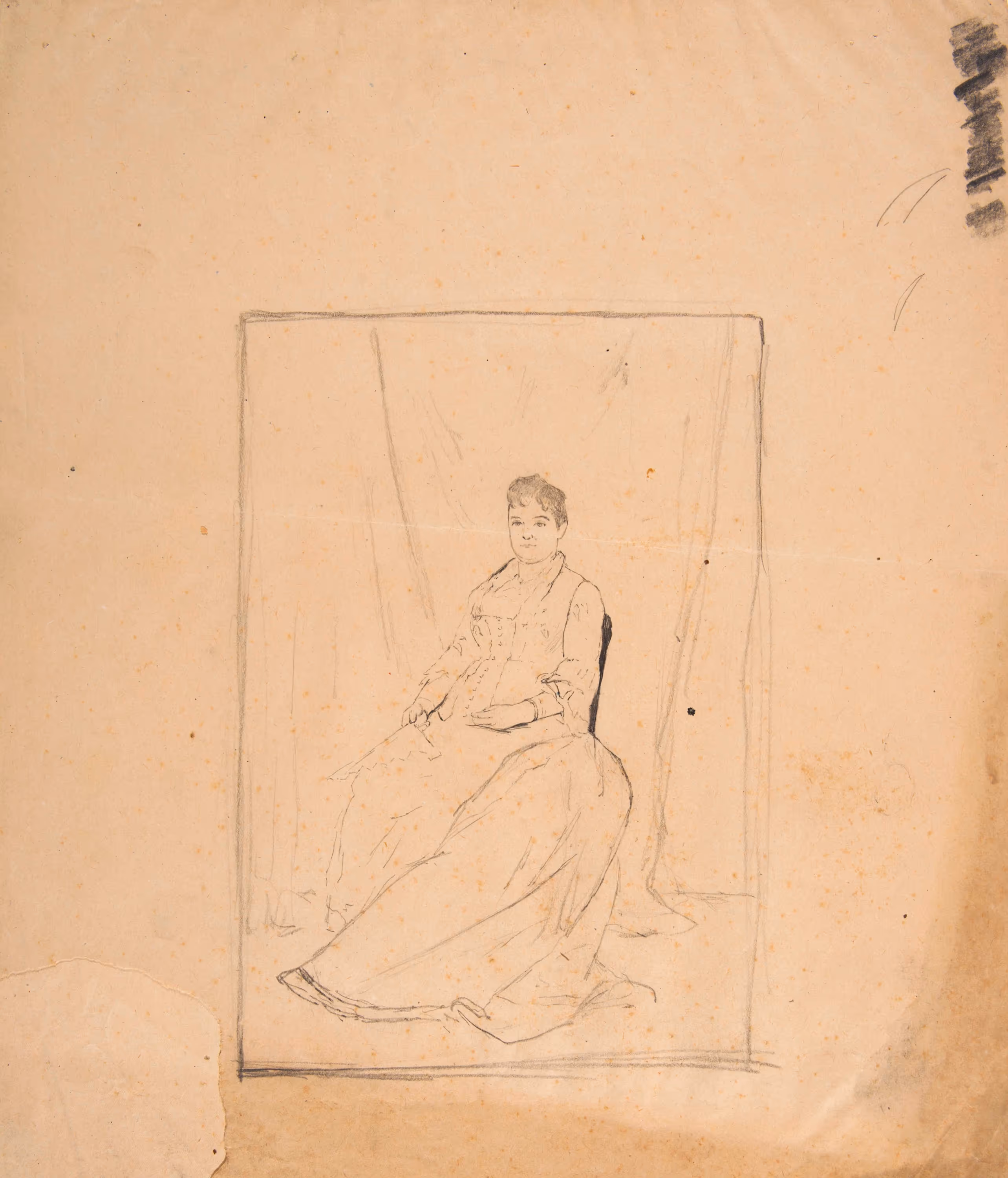 Study of a Seated Woman in Gown