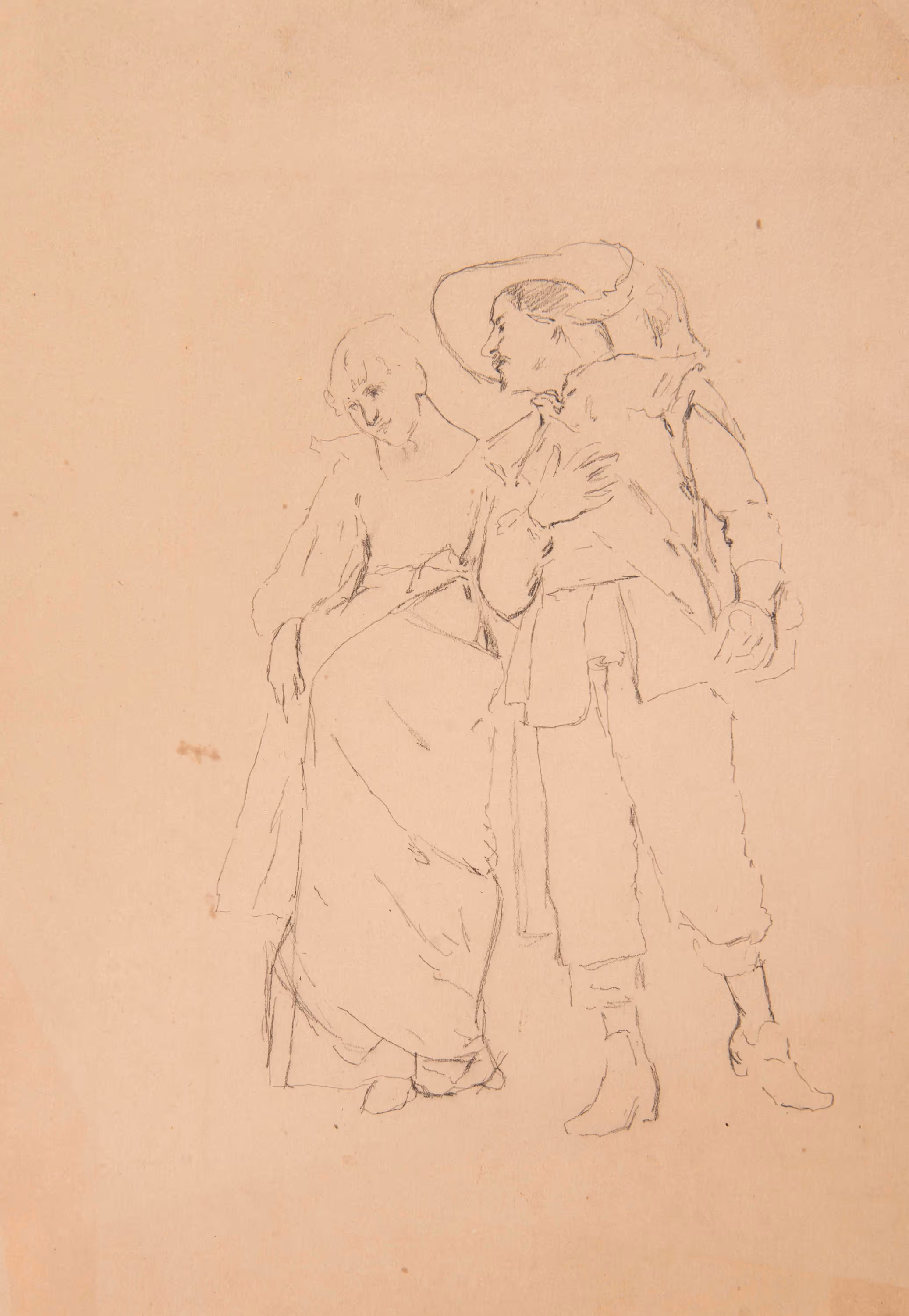 Study of a French Soldier with Young Girl