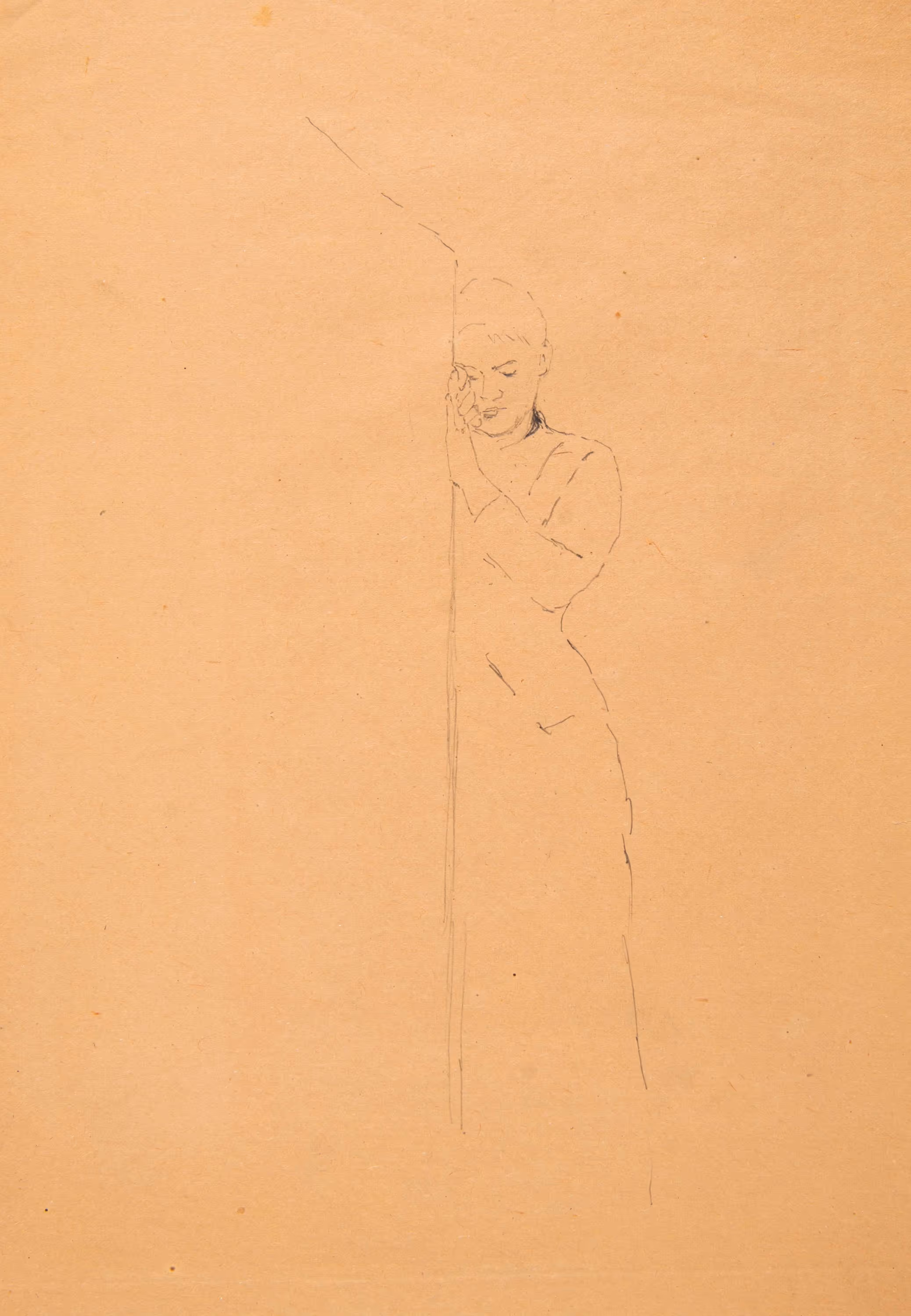 Woman Leaning on a Door, Study for “Bringing Home the Bride”