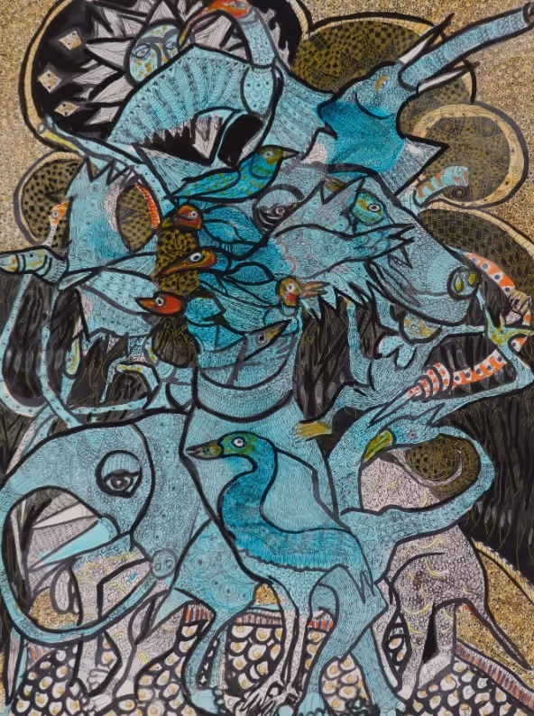 Beasts Birds Reptiles in Sun Worshiping Gathering