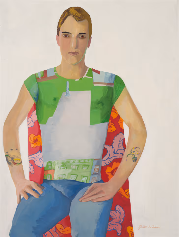 Untitled [Man in colorblocked shirt]