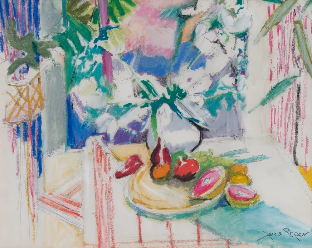 Still Life with a Matisse Landscape Poster