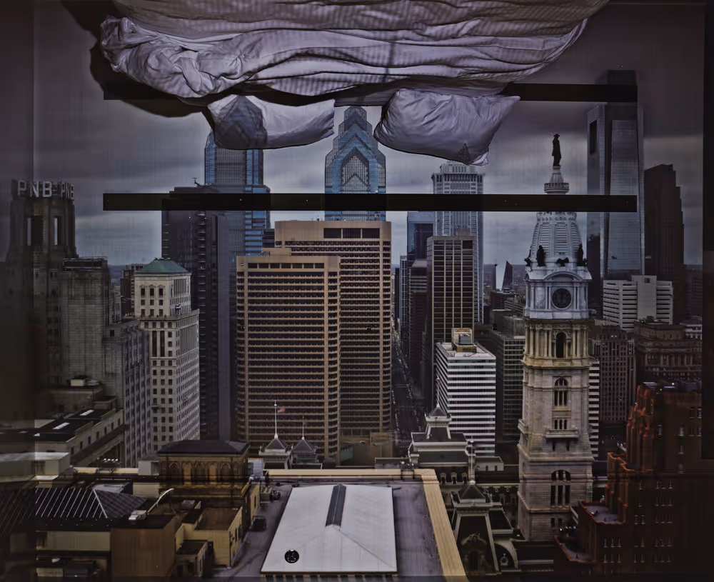 Camera Obscura: View Philadelphia from Loews Hotel Room 3013 with Upside Down Bed