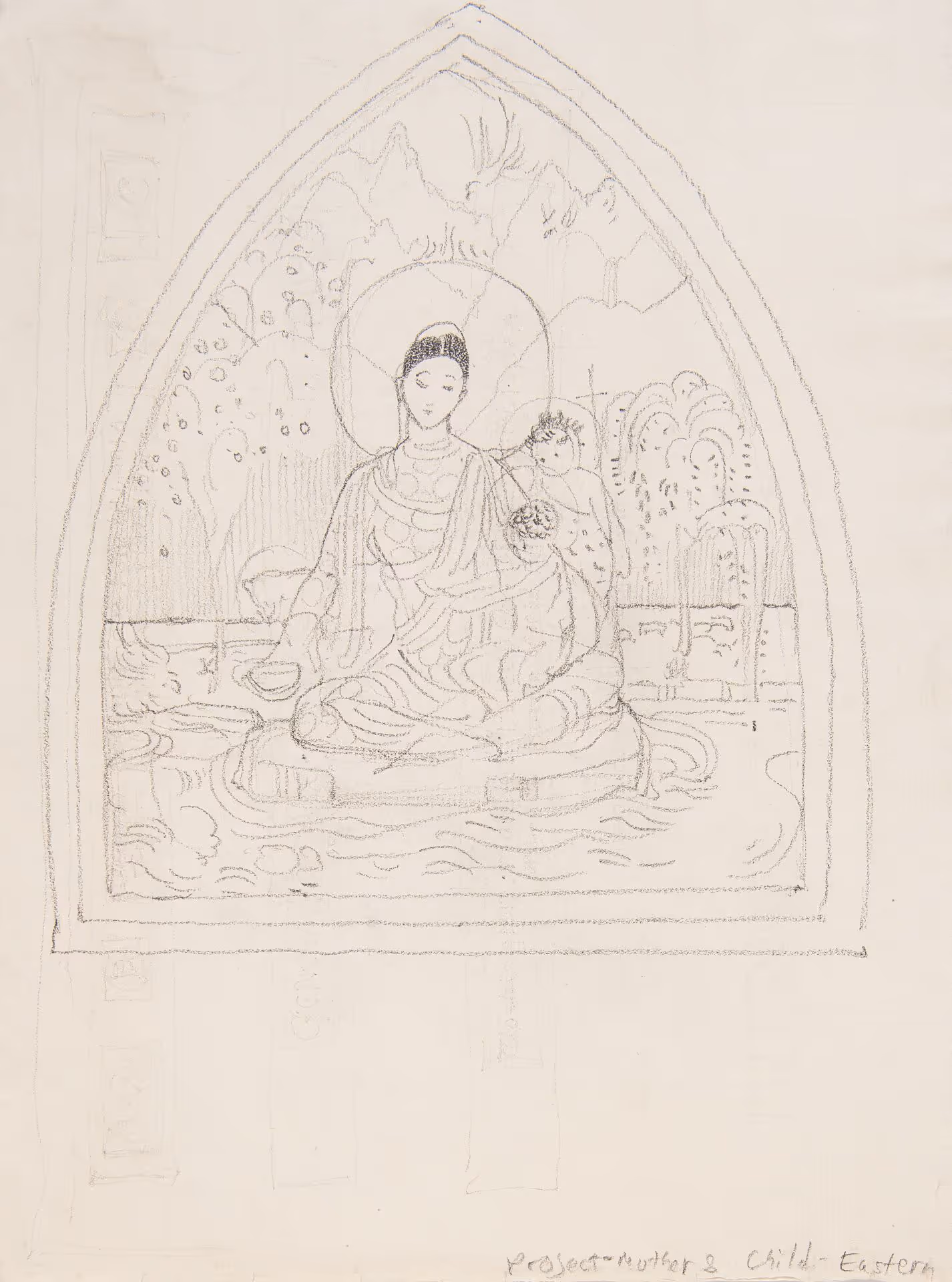 Composition study for a "Madonna and Child and Infant John the Baptist" Mural