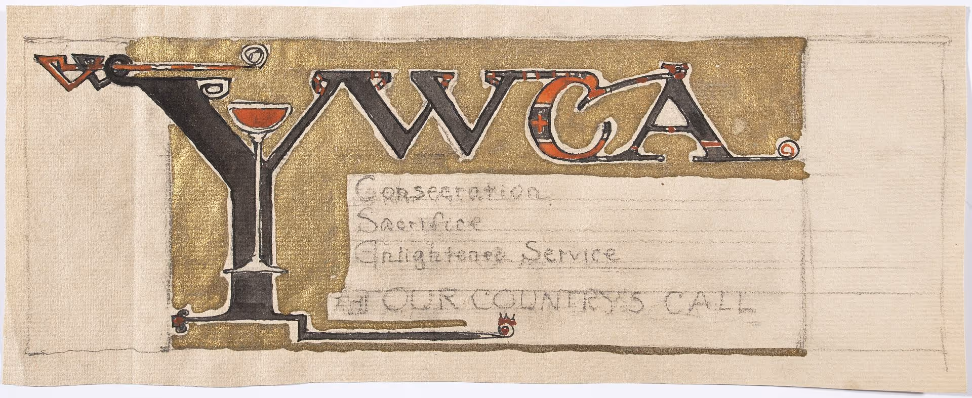Study for illuminated text for YWCA poster